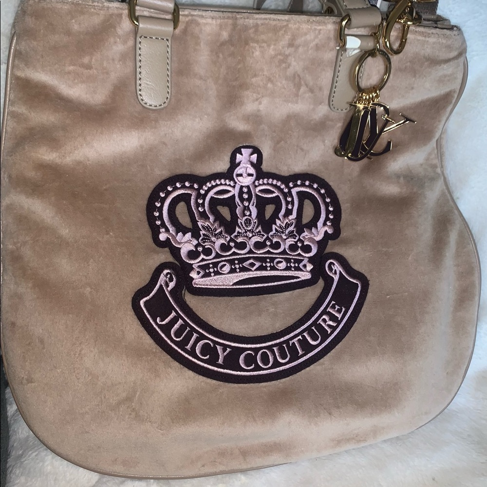 Juicy Couture Beige Vintage Crossbody Tote Bag